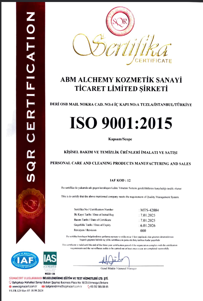 ISO 9001 Sertifikası